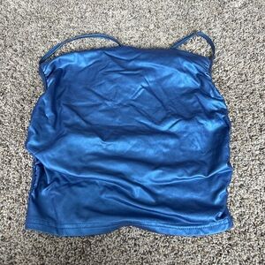 SHEIN Metallic Blue Tank Top